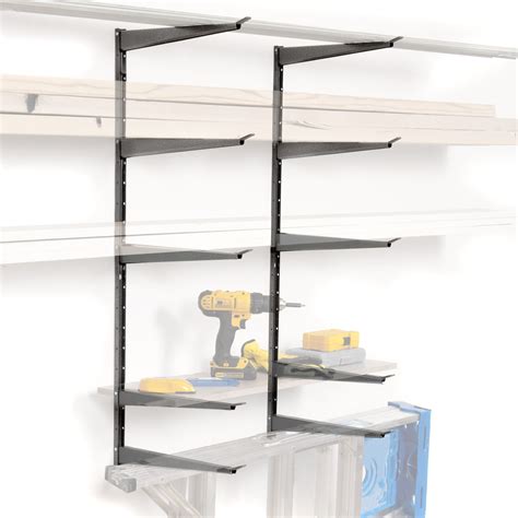 lowes white metal shelf brackets|metal shelving wall mounted bracket.